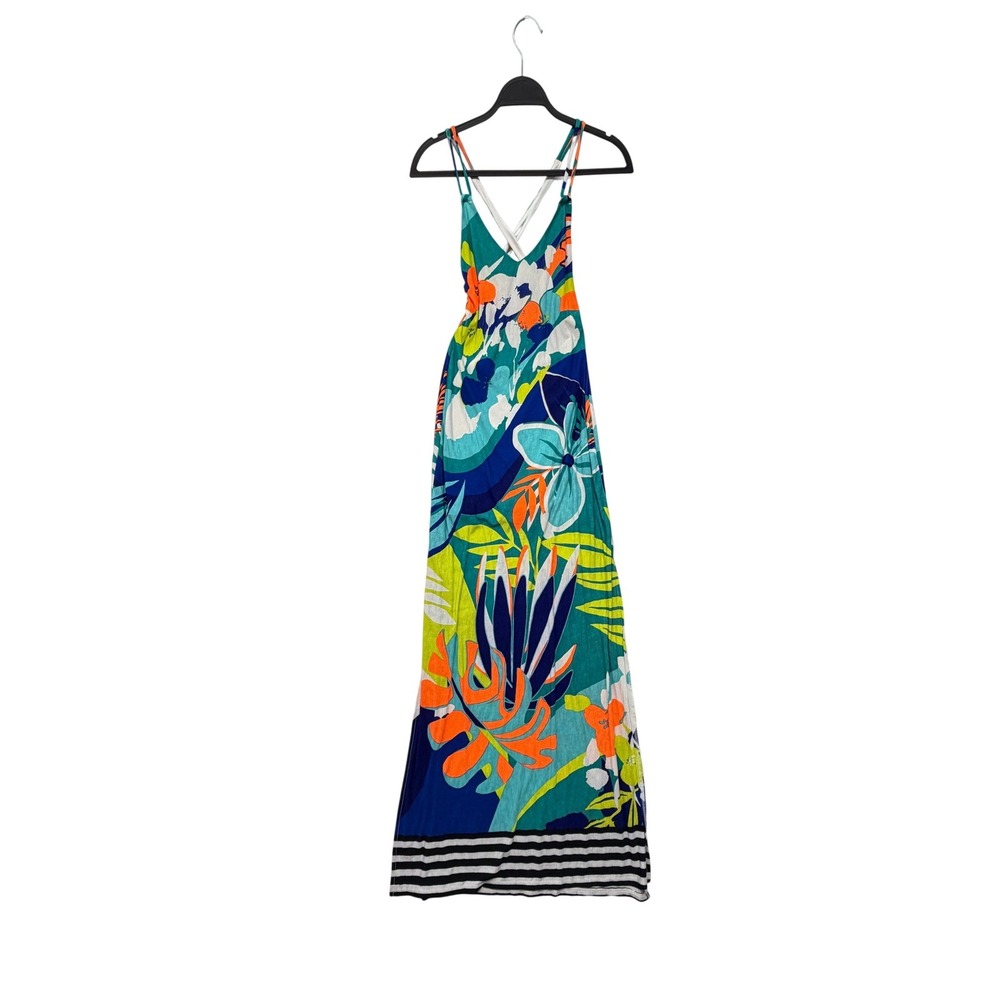 NWT Fashion Nova Brunch All Day Sun Maxi Dress Turquoise Vacation Resort S - Picture 2 of 8